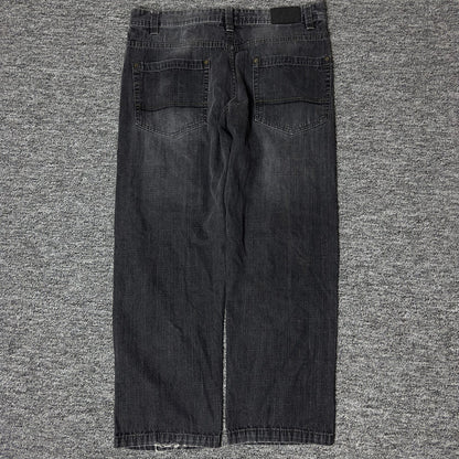 Southpole Mens Jeans 36x32 Relax Fit Black Wash Baggy Y2K