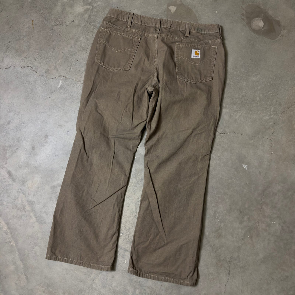 Carhartt Womens Canvas Pants 14x28 Khaki Bootcut Workwear