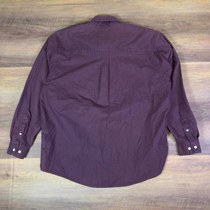 Eddie Bauer Purple Button-Up Work Shirt Men's Large