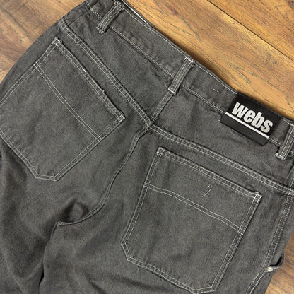 Y2K Webs Jeans Revolution Cargo Pants Mens 40x32 Gray Baggy