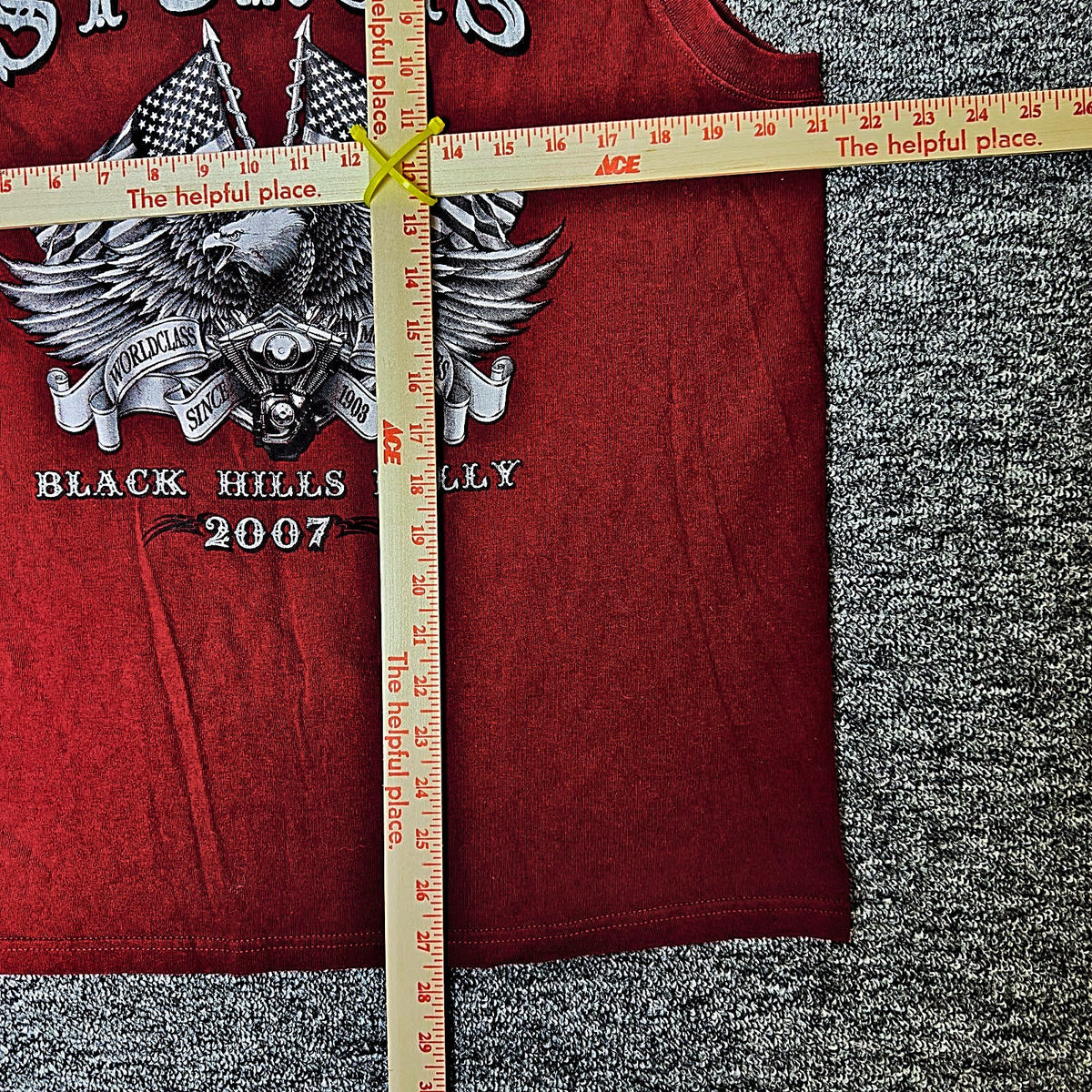 Fruit of the Loom Sturgis 2007 Sleeveless Tee Mens M Red