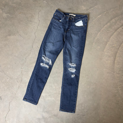 Levi's 721 High Rise Skinny Ankle Jeans Womens 27 Dark Blue