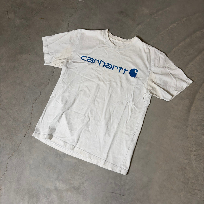 Carhartt Graphic Logo T-Shirt Mens L White Blue Workwear