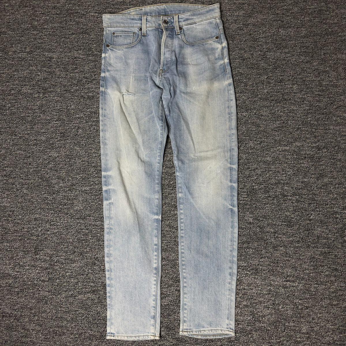 G-Star Raw 3301 Tapered Jeans Mens 30x32 Light Wash Skater