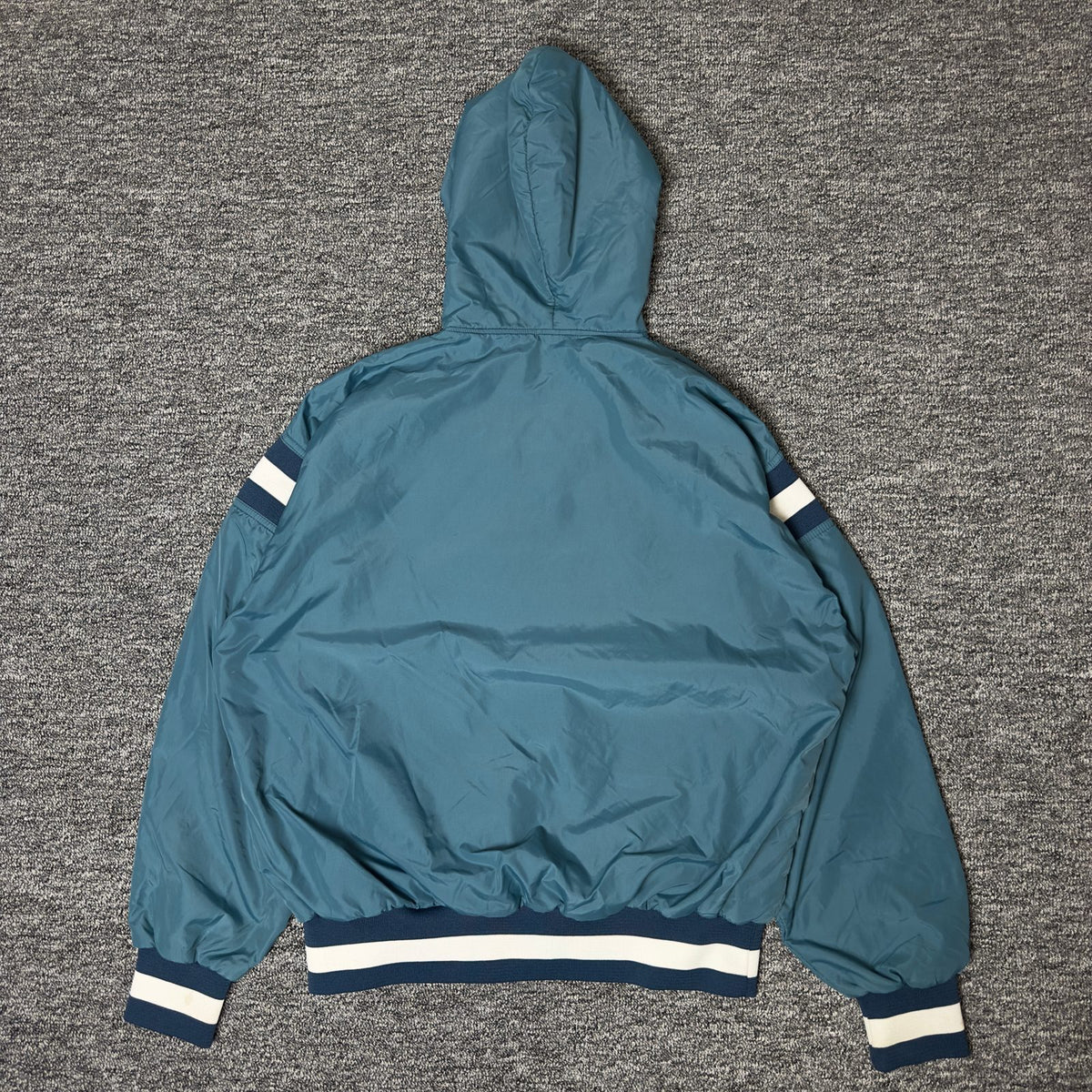 In Play Hooded Half Zip Pullover Jacket Mens L Teal