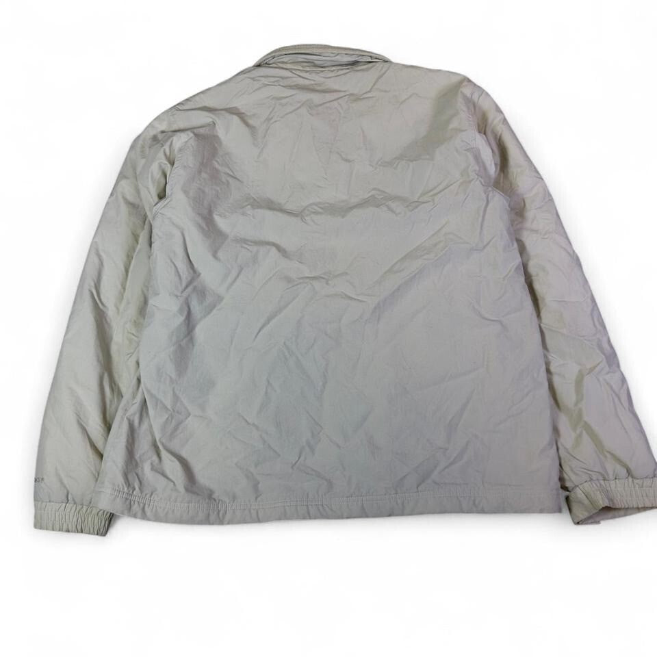 Woolrich Fleece Lined Zip Jacket Men's Large Beige Outdoor