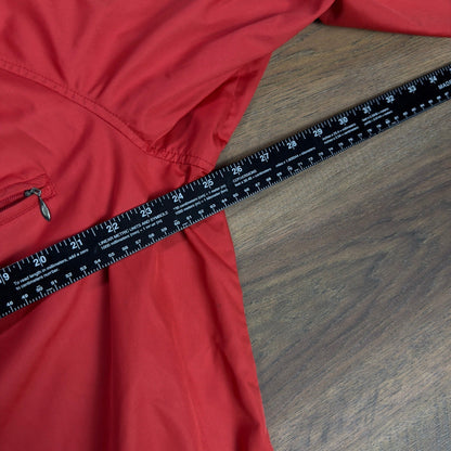 Vintage LL Bean Pullover Windbreaker XL Red Navy Snap Neck
