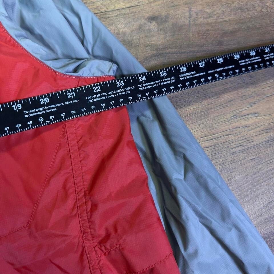 Eddie Bauer Hooded Windbreaker Jacket Mens M Red Gray Zip