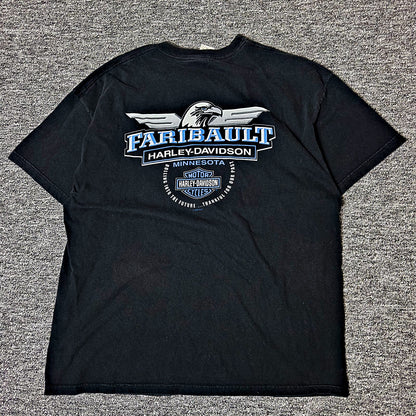 Vintage Harley Davidson Faribault MN Tee Mens 2XL Black
