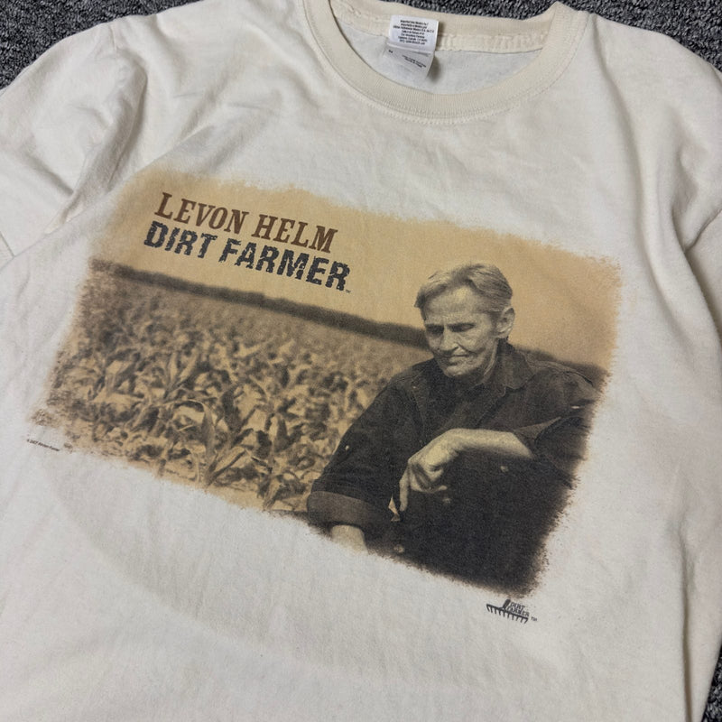 Levon Helm Dirt Farmer Tour Tee Medium Cream Americana