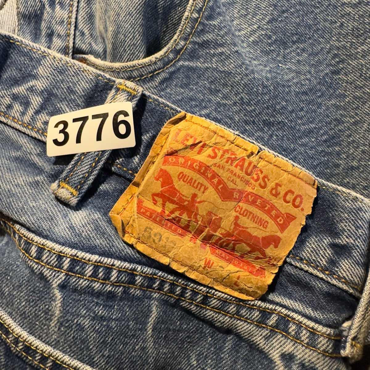 Levi's 501 Button Fly Jeans Mens 38x34 Medium Wash Faded