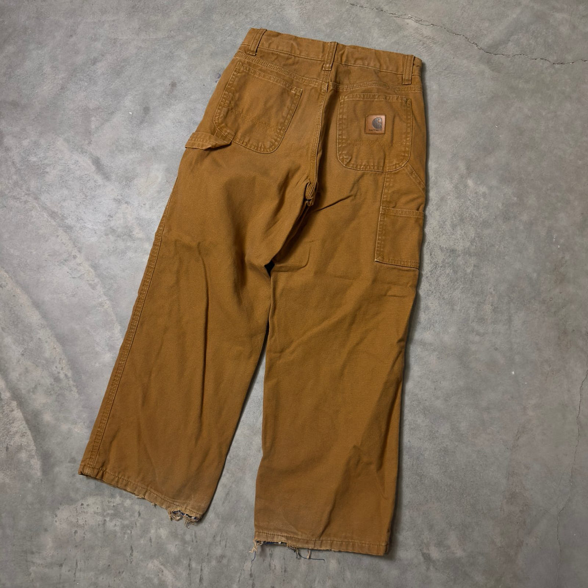 Carhartt Flannel Lined Pants Kids Size 10 Brown Baggy