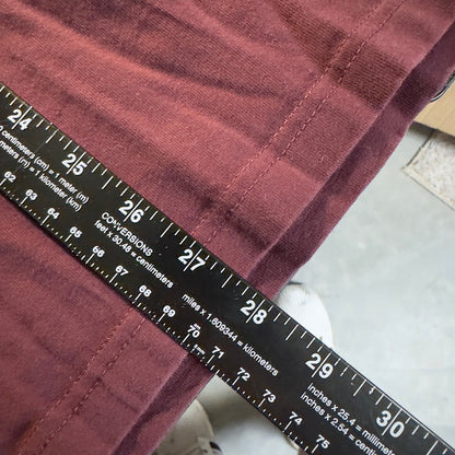Carhartt Henley Pocket T Shirt Mens L Maroon Loose Workwear