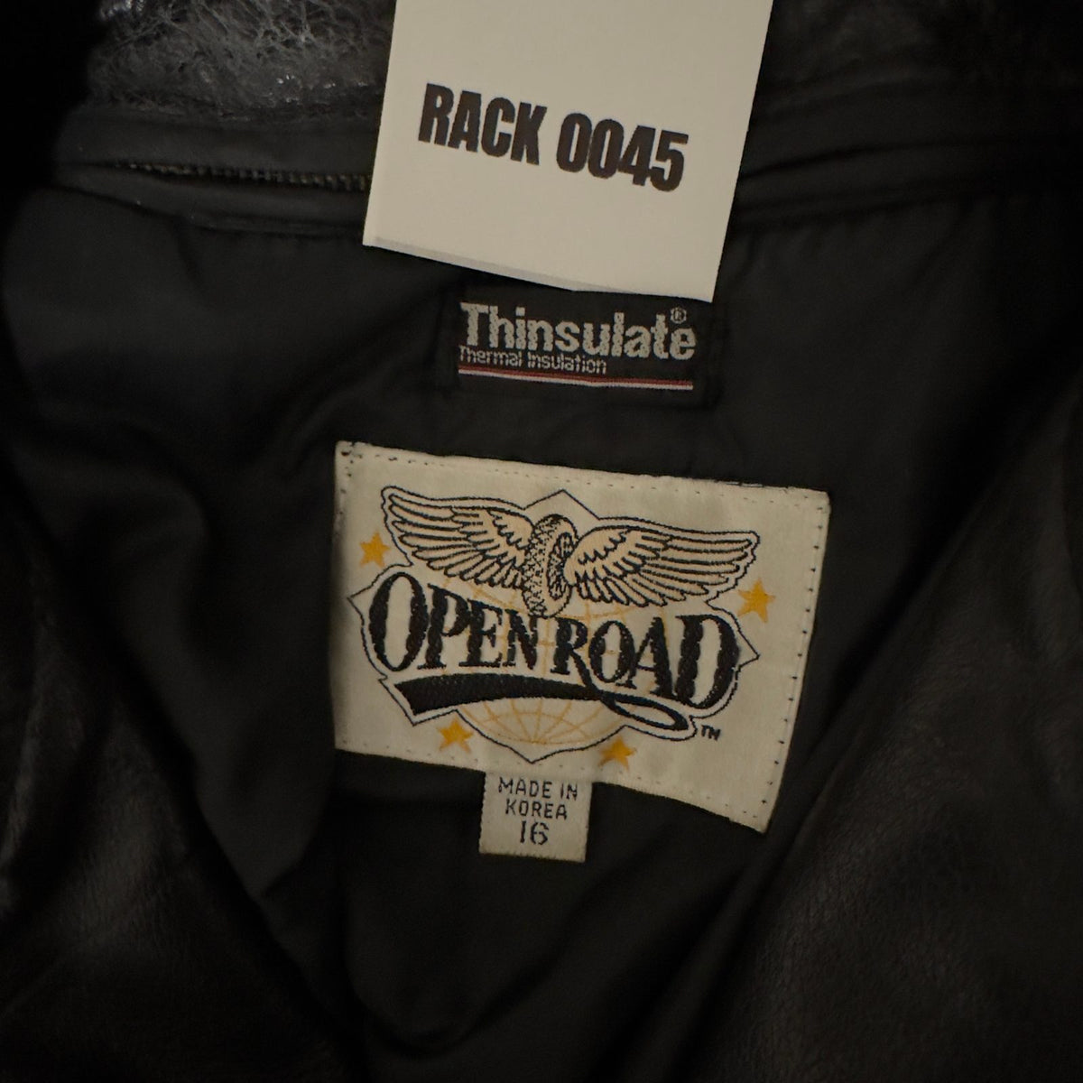 Open Road Leather Moto Jacket Womens 16 Black Biker