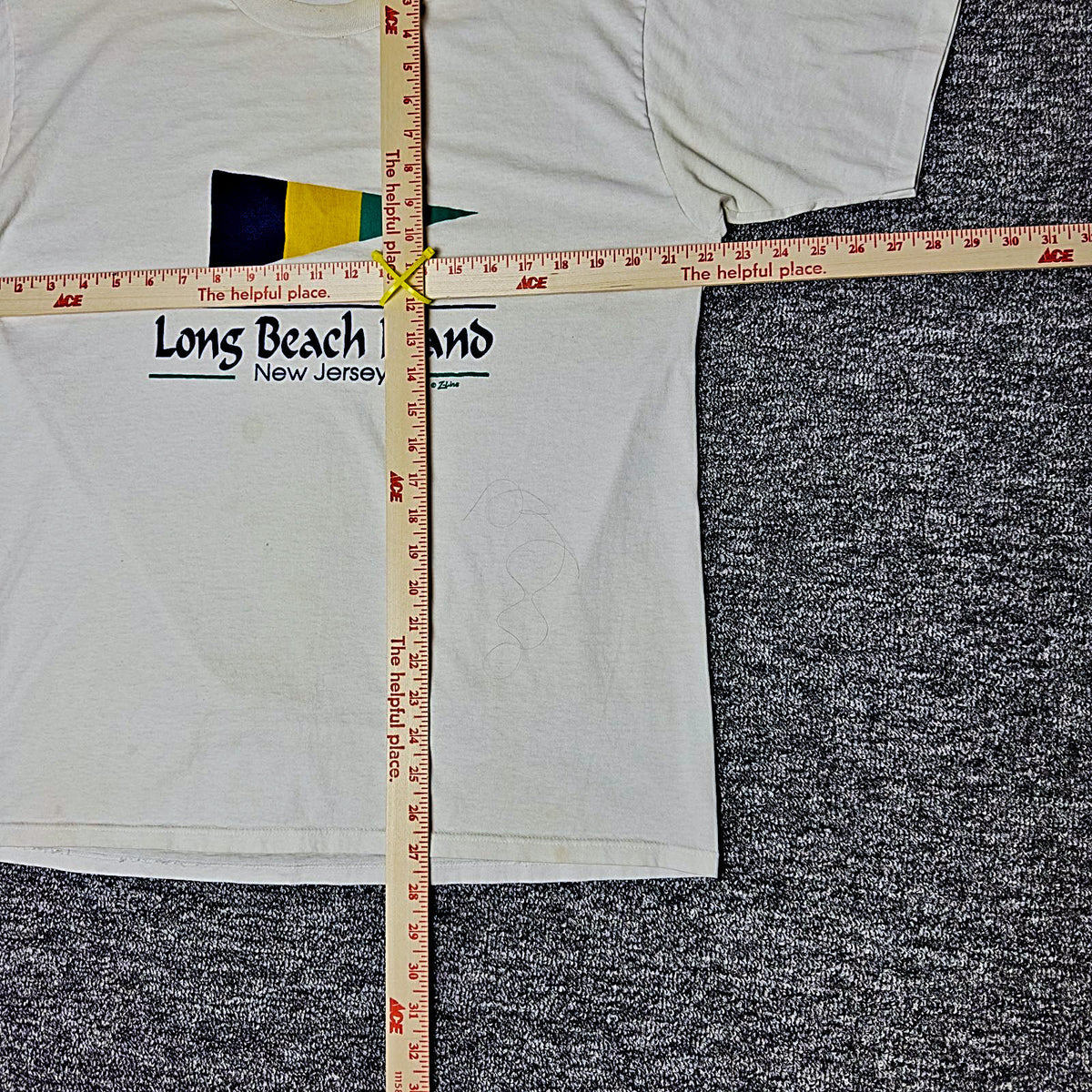 Vintage Long Beach Island New Jersey Tee Mens Cream