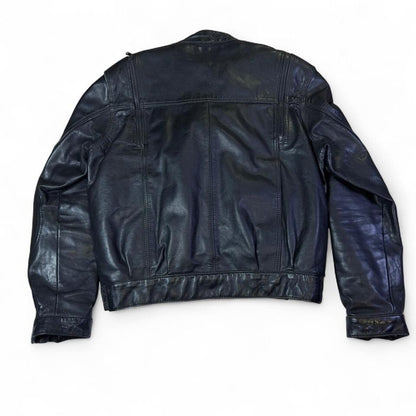 Hein Gericke Genuine Leather Motorcycle Jacket Mens 40 Black Vintage