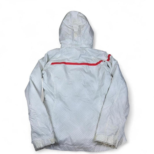 Columbia Interchange Jacket Womens Medium Gray Red Hooded Shell Coat