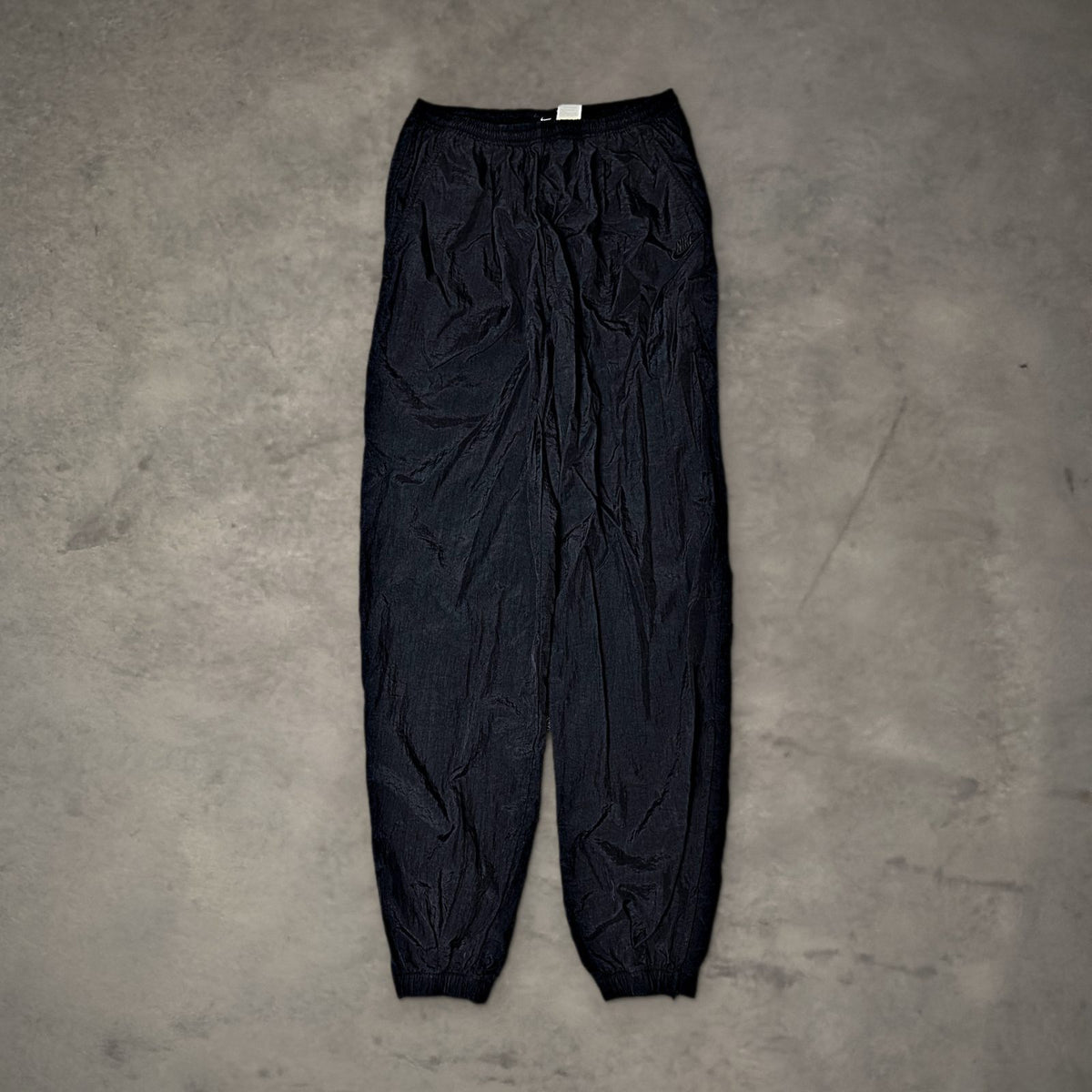 Nike Nylon Track Pants Mens M Black Cuffed Baggy