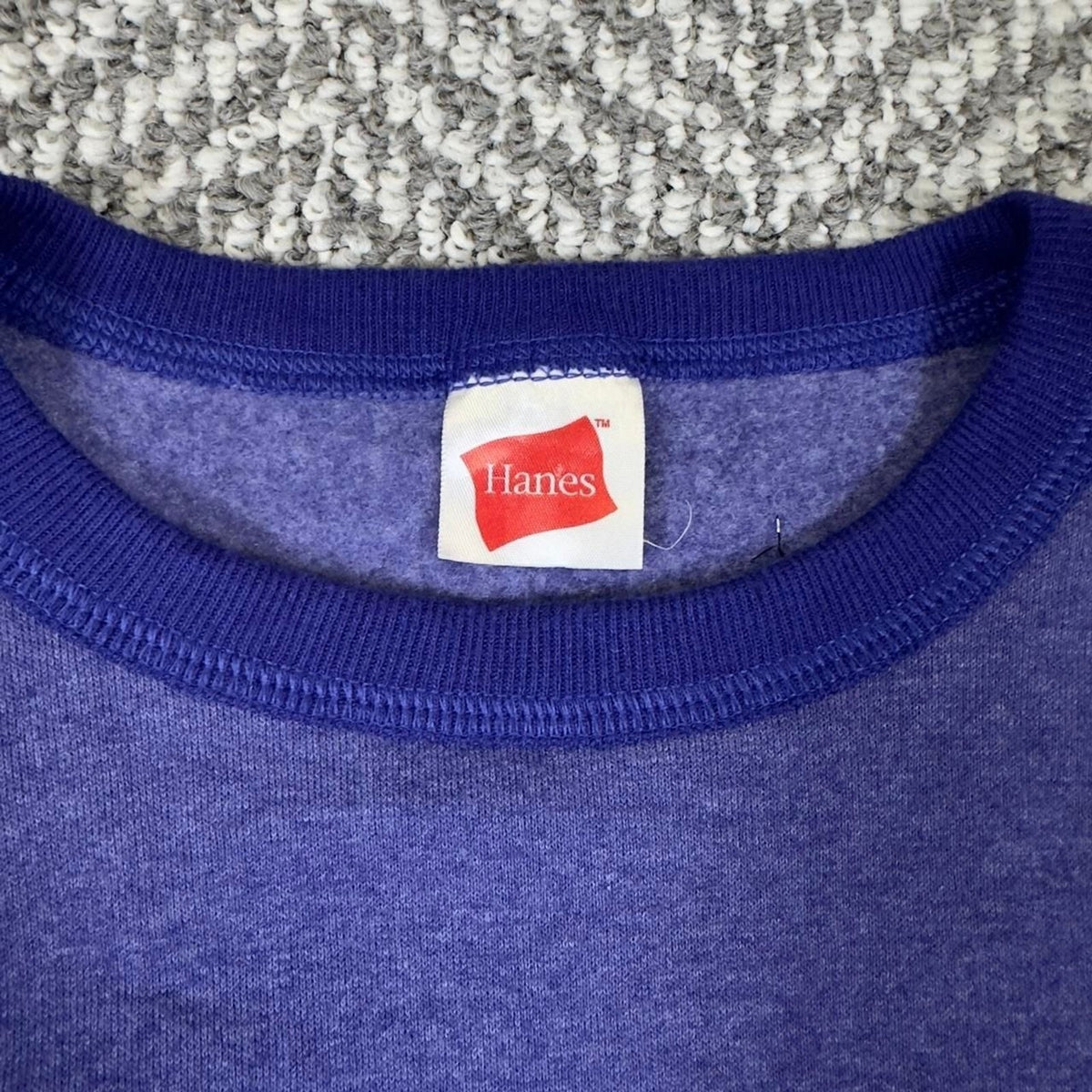 Vintage Hanes Sweatshirt Men L Purple Heathered Crewneck 90s