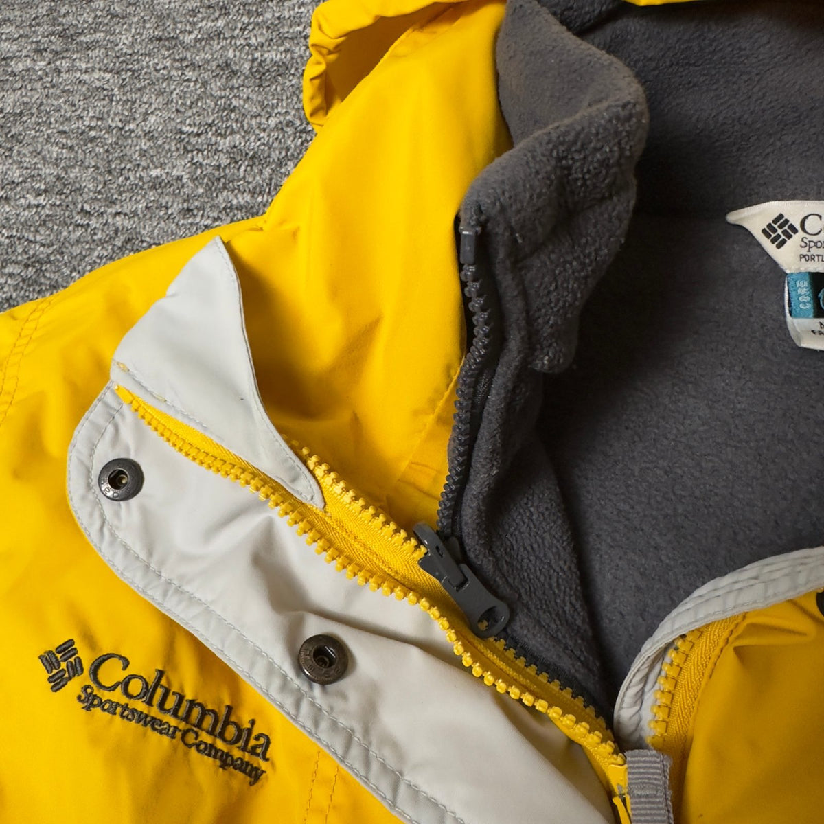 Columbia Interchange Hooded Jacket Womens M Yellow Gorpcore