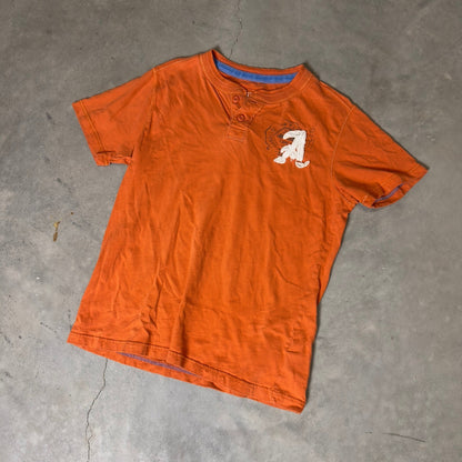 Arizona Jean Company Henley Shirt Mens L Orange Short Sleeve