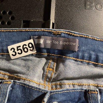 Levi's 524 Too Superlow Jeans Womens 27x33 Distressed