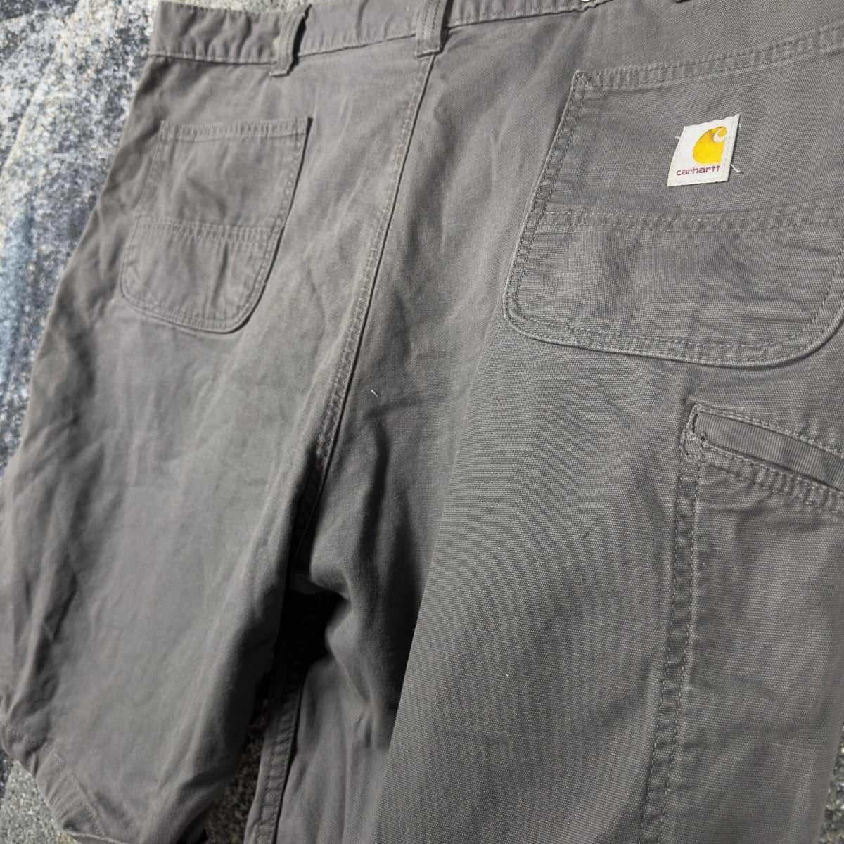 Carhartt Relaxed Fit Canvas Work Shorts Mens 44 Gray Baggy
