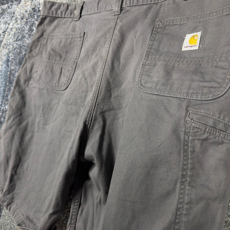 Carhartt Relaxed Fit Canvas Work Shorts Mens 44 Gray Baggy