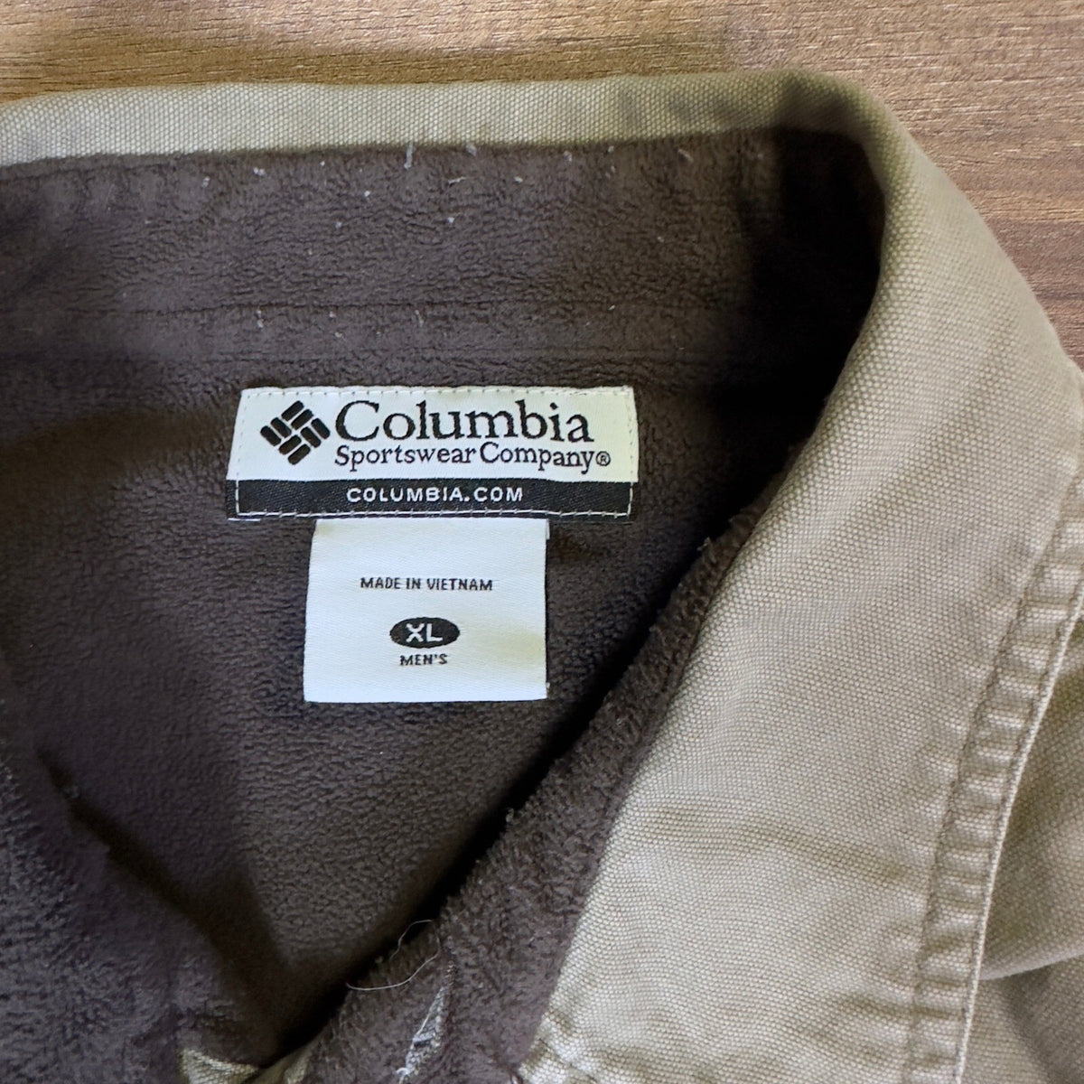 Columbia Sportswear Mens XL Fleece Lined Shirt Jacket Olive