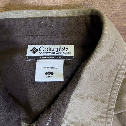 Columbia Sportswear Mens XL Fleece Lined Shirt Jacket Olive