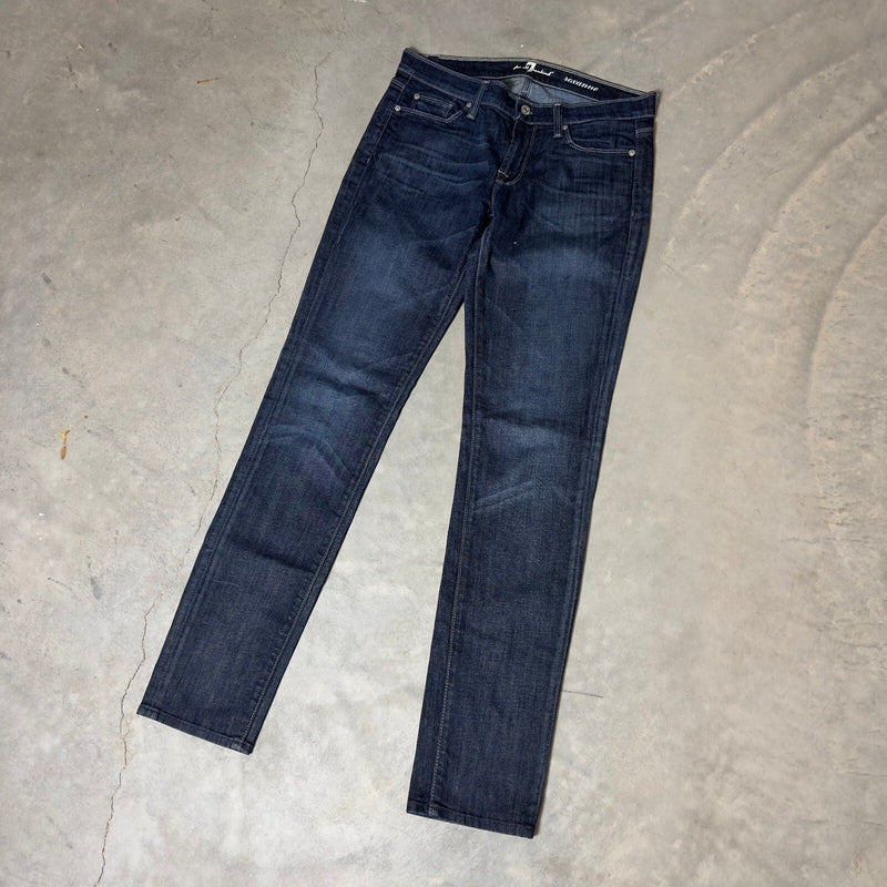 7 For All Mankind Roxanne Slim Straight Jeans Womens 28 Dark