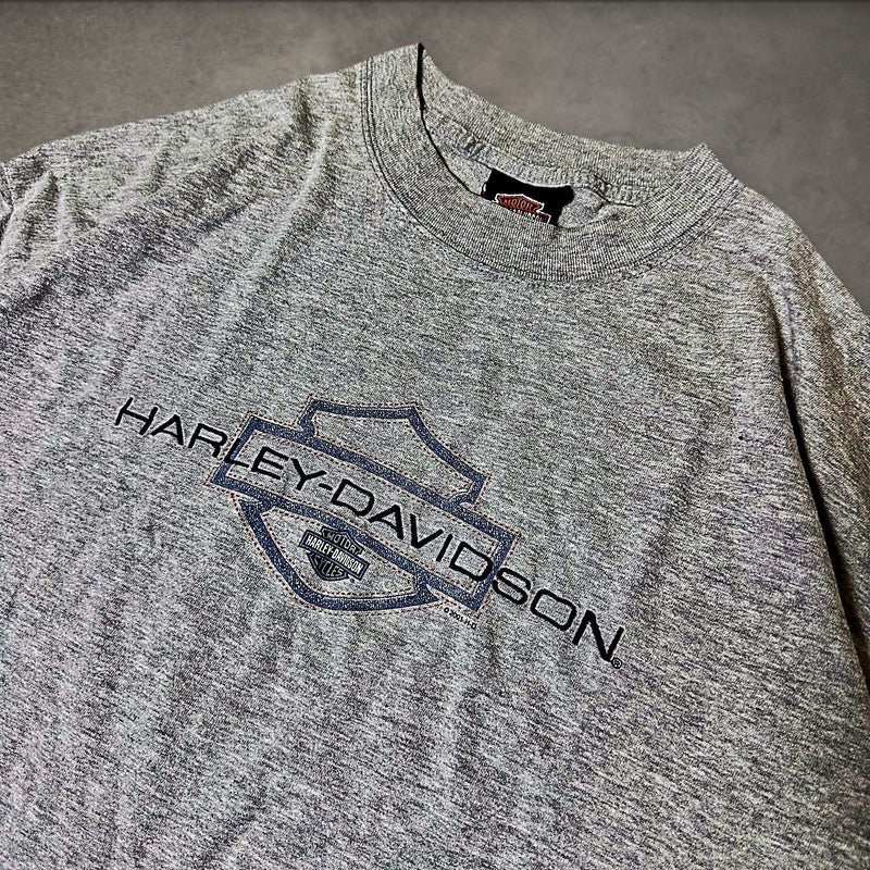 Vintage Harley-Davidson Long Sleeve Tee Mens XL Gray Biker