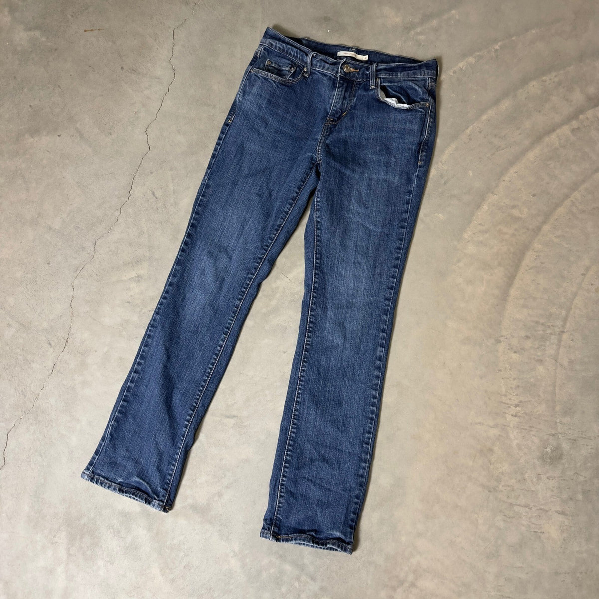 Levi's 505 Straight Jeans Womens 4 Blue Medium Wash Baggy