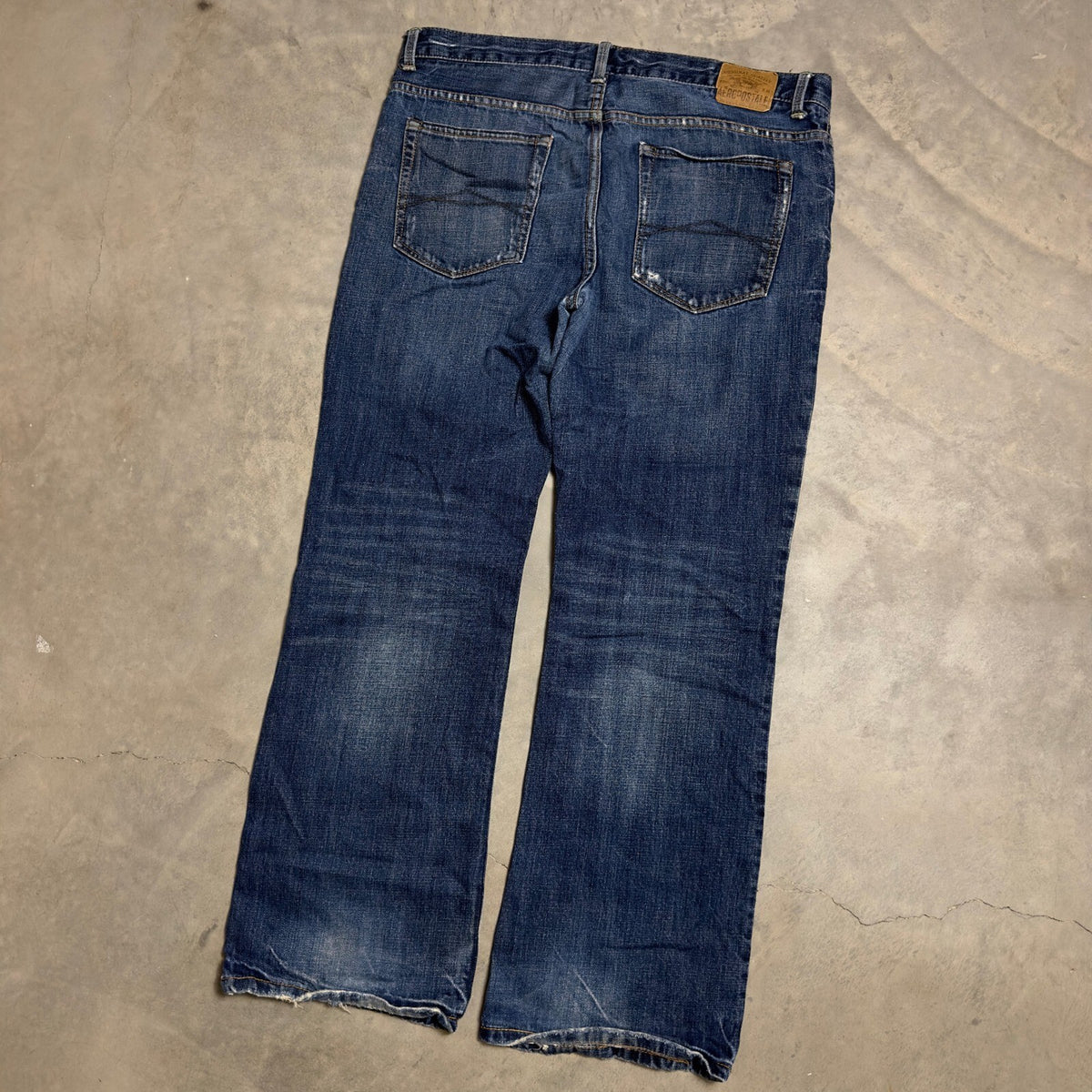 Vintage Aeropostale Slim Bootcut Jeans Mens 36x32 Blue Baggy Streetwear 2010s