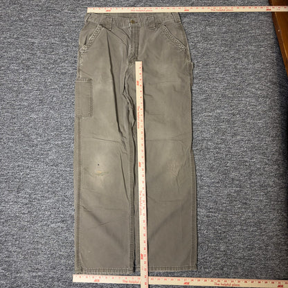 Carhartt B151 Dungaree Pants Mens 33x34 Light Brown Baggy
