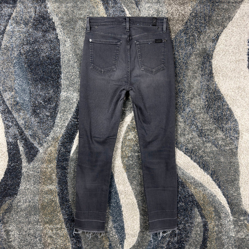 7 For All Mankind Roxanne Ankle Jeans Womens 27 Faded Black