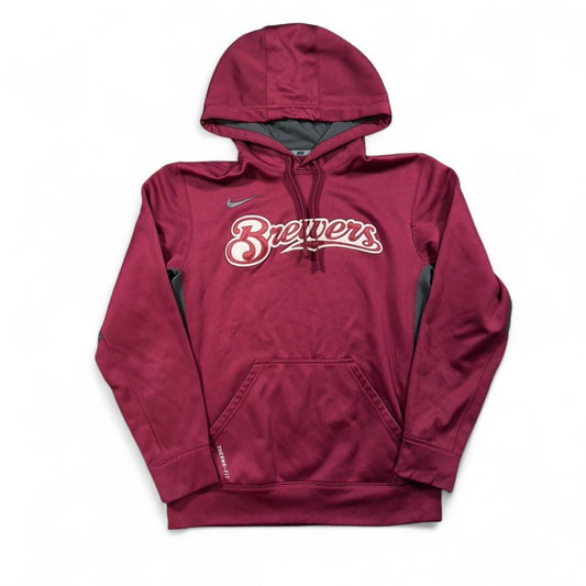 Nike Therma-Fit Brewers Hoodie Mens S Maroon Athletic