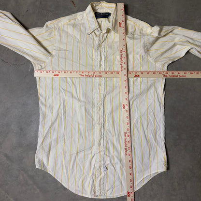 Ralph Lauren Striped Shirt Mens 15.5 32 Yellow