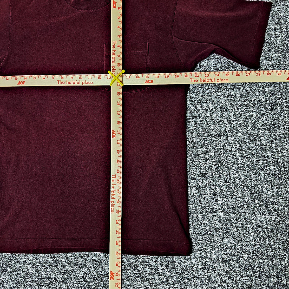 Vintage Honors Pocket Tee Mens L Maroon Made in USA