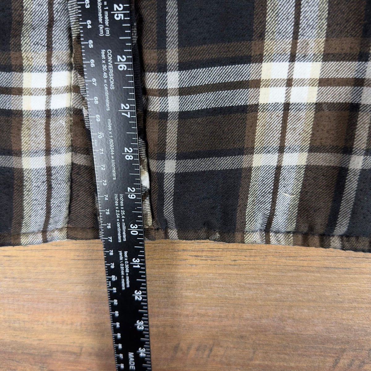 Wrangler Mens Plaid Quilted Lined Flannel Shirt Jacket Brown Black Western XL