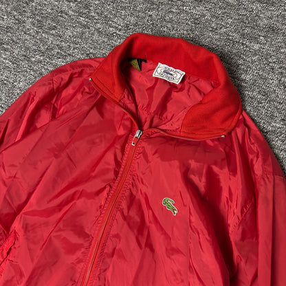 Lacoste Windbreaker Jacket Mens L Red Nylon Track