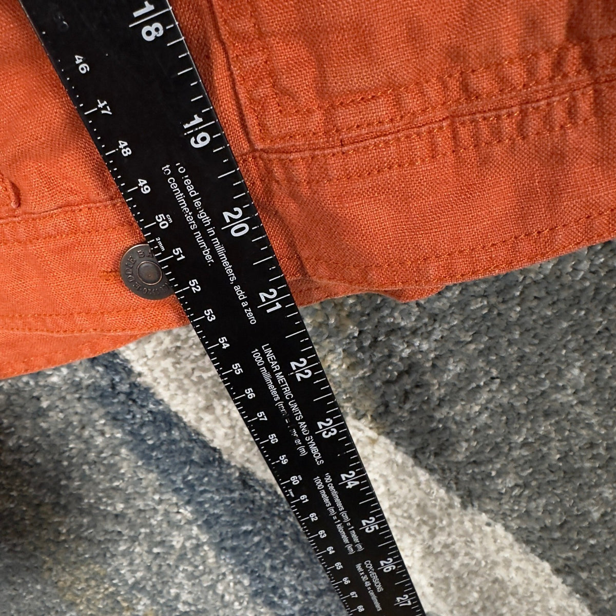 Eddie Bauer Linen Trucker Jacket Womens S Burnt Orange