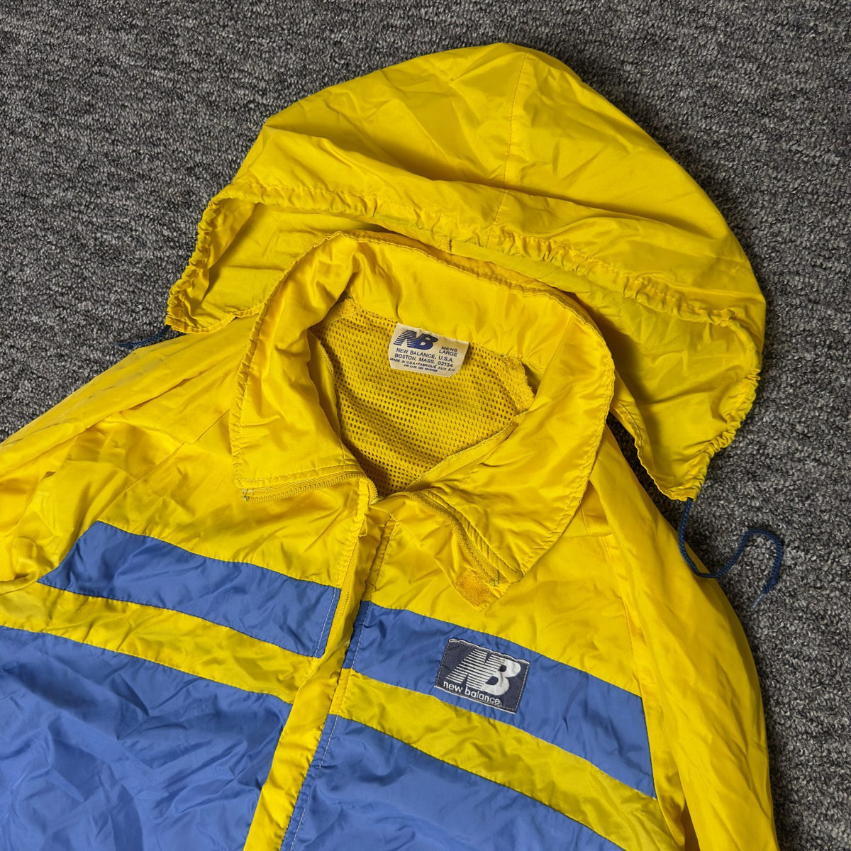 Vintage New Balance Windbreaker Jacket Mens L Yellow Blue