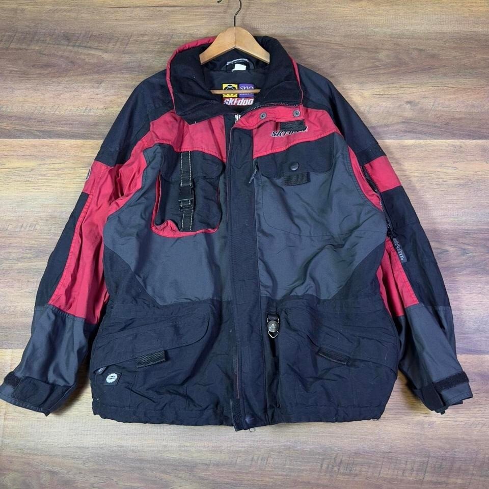Vintage Ski-Doo Snowmobile Jacket Mens L Red Black