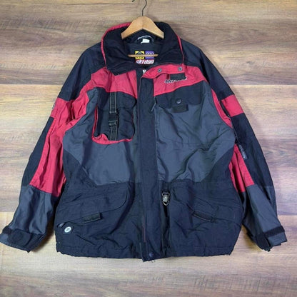 Vintage Ski-Doo Snowmobile Jacket Mens L Red Black