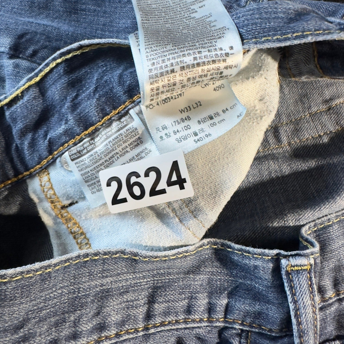 Levi's 514 Straight Fit Jeans Mens 33x32 Blue Baggy