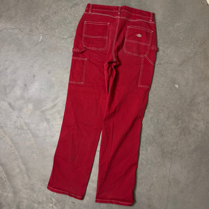 Dickies Carpenter Pants Size 28 Red Contrast Stitch