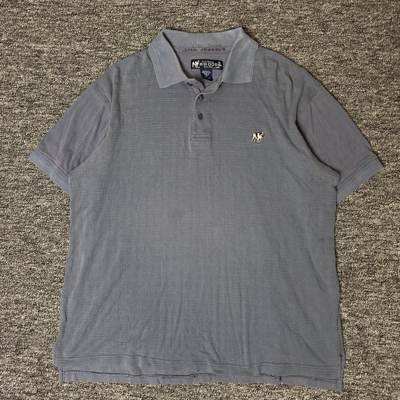 Big Dogs Polo Mens S Slate Blue Tonal Check Casual