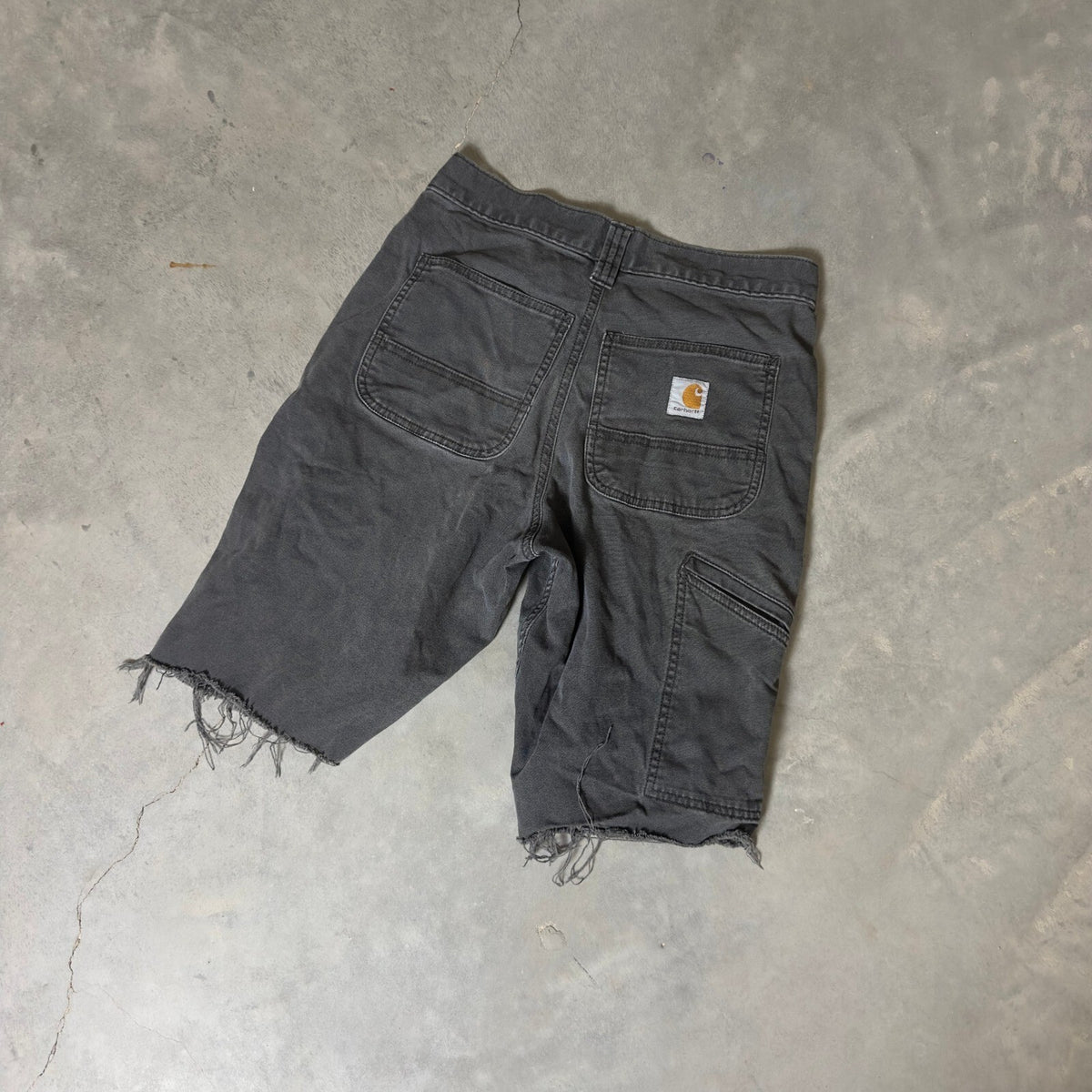 Carhartt Relaxed Fit Carpenter Shorts Mens 28 Grey Baggy