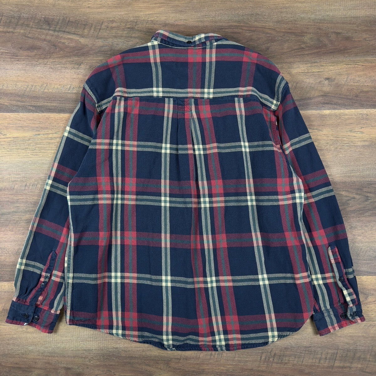Vintage 90s Eddie Bauer Flannel Shirt Mens XXL Plaid Navy